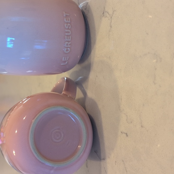 Le Creuset Stoneware Coupe Mugs, Pink Set Of Two, - Picture 2 of 6